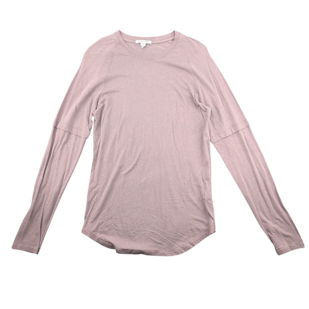 Helmut Lang Doubel Sleeve Layered Curved Hem Shirt Men's Small Luxury Minimalist